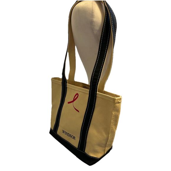 L.L. Bean Vintage Boat Tote Bag Canvas Pink Brest Cancer Logo Gorgeous Mint USA - Picture 14 of 15